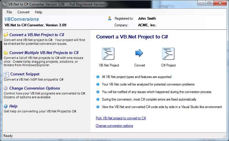 VB.Net to C Sharp Converter 5.05