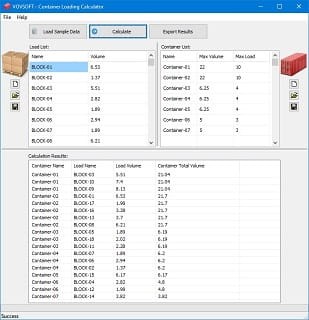 VovSoft Container Loading Calculator v1.1