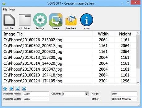 VovSoft Create Image Gallery v1.2