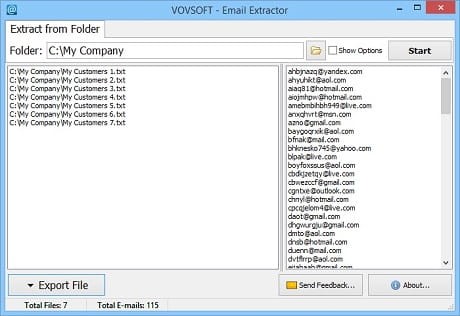VovSoft Email Extractor v1.3