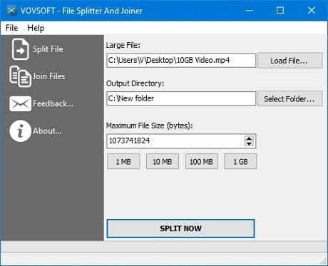 VovSoft File Splitter And Joiner v1.2